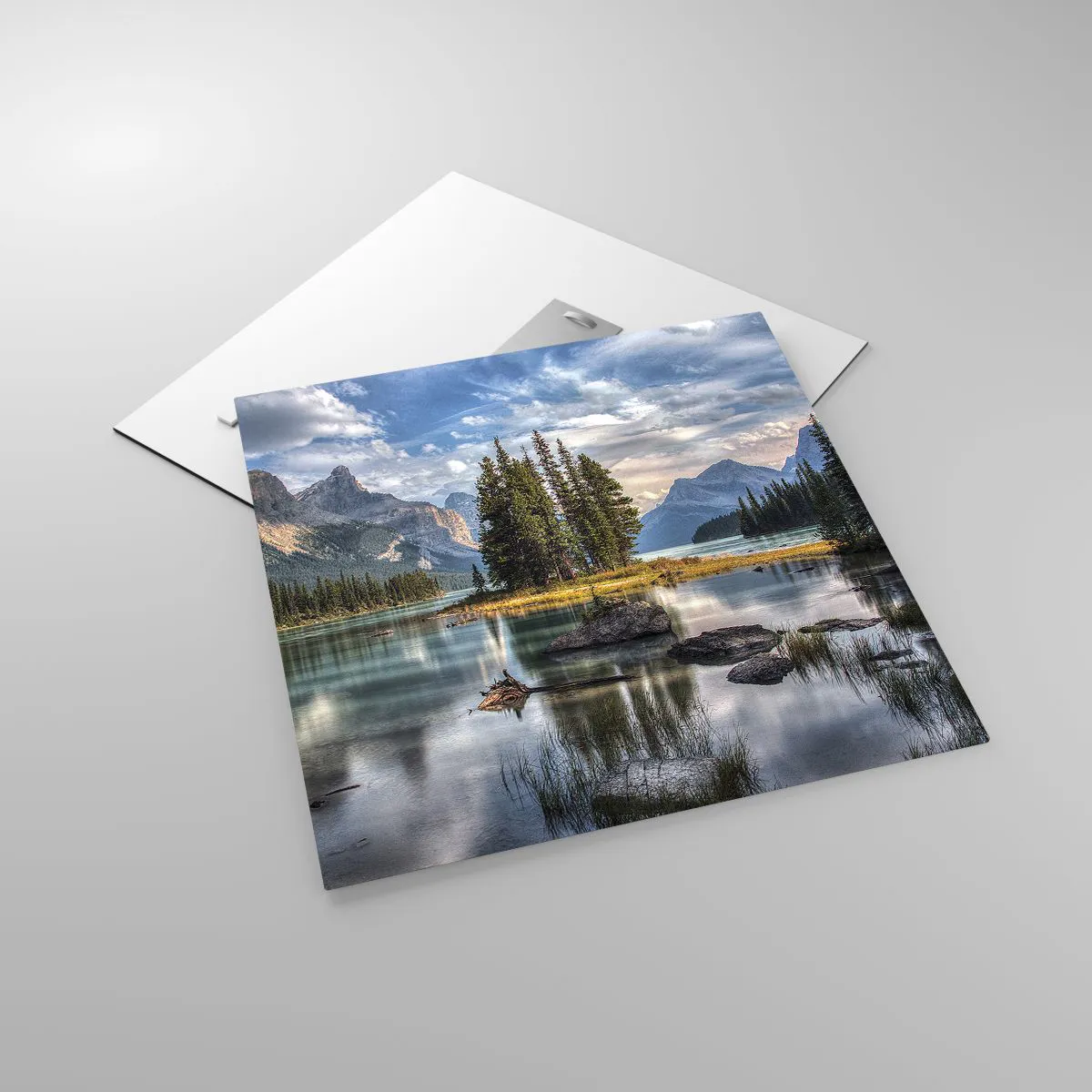 Billede på glas - Over store og klare vande… - 50x50 cm