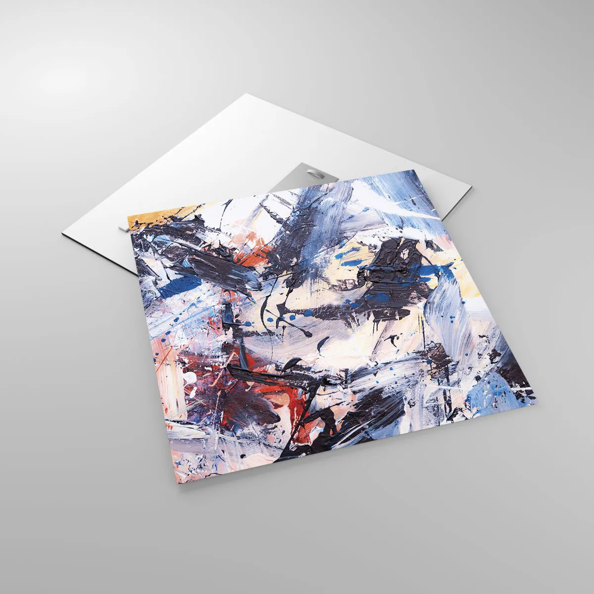 Schilderen op glas - Gekke dans van abstractie - 50x50 cm