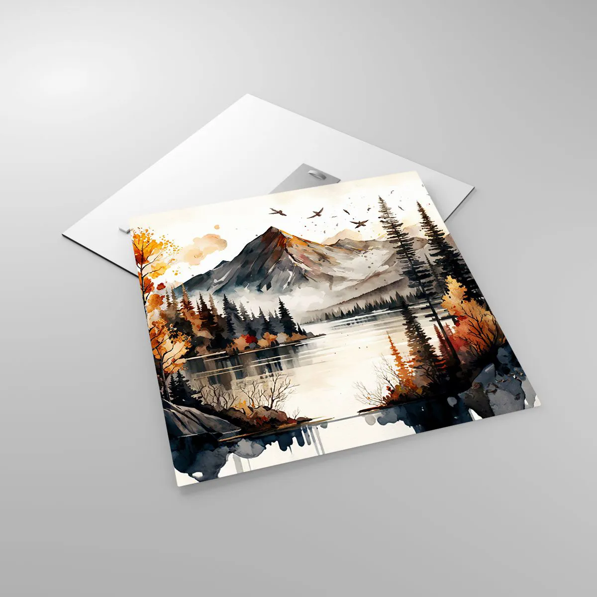 Obraz na skle - Zlatá jeseň na horách - 50x50 cm