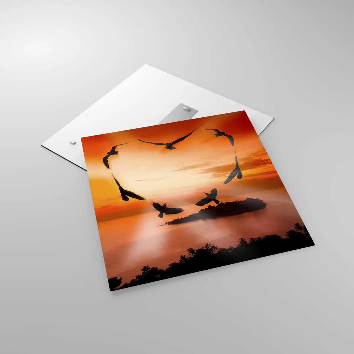 Glass picture - Love the World Like Birds - 60x60 cm