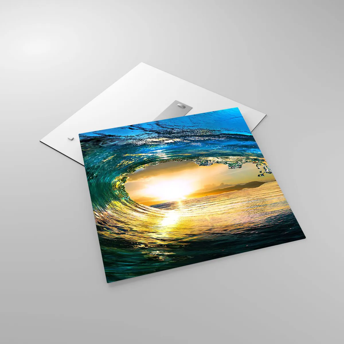 Glass picture - In an Emerald and Gold Crystal - 60x60 cm