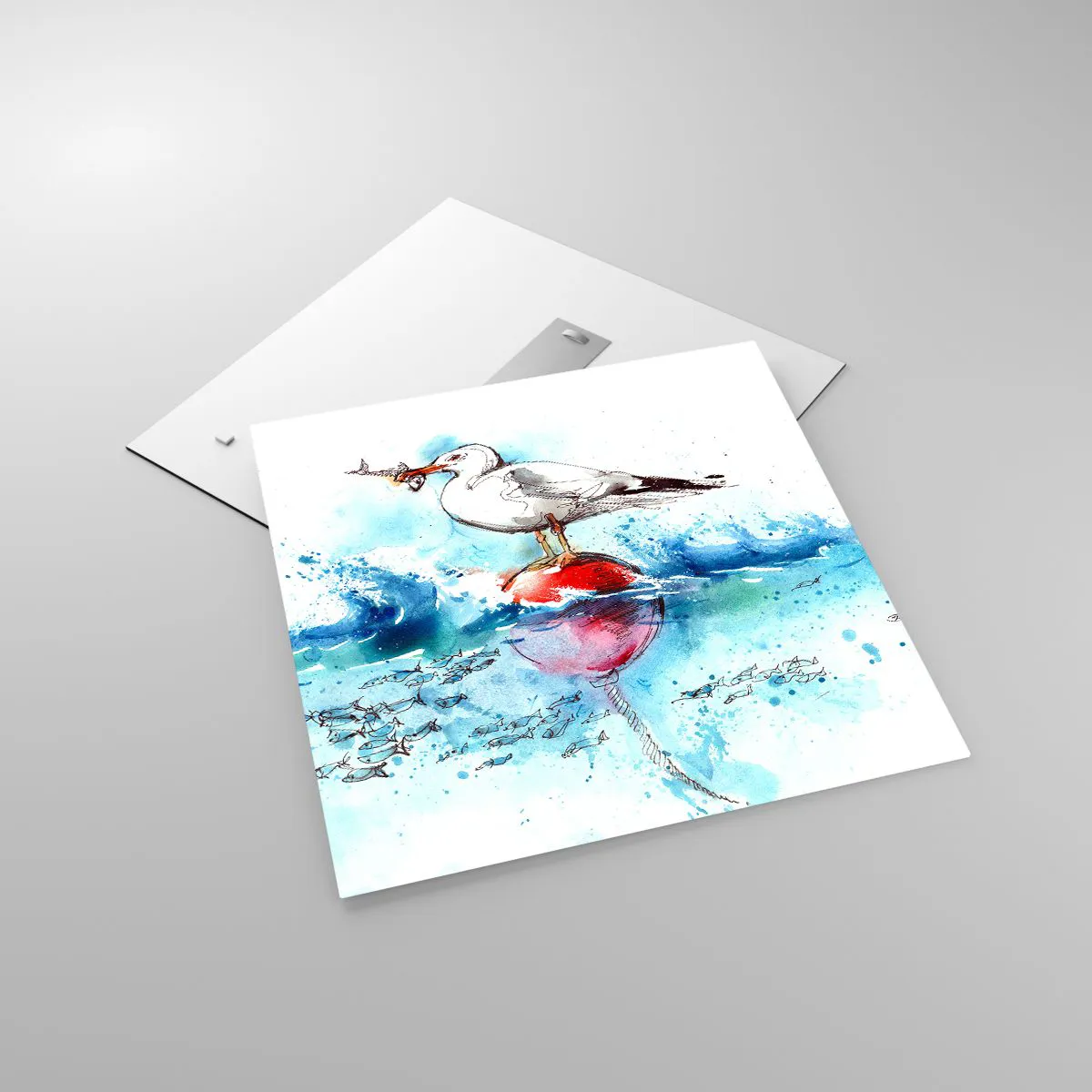 Obraz na szkle - Udany połów - 60x60 cm