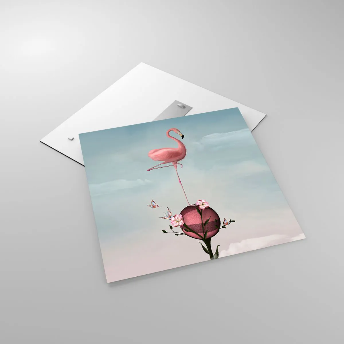 Tablou pe sticlă - Alegoria mingii de baschet - 60x60 cm