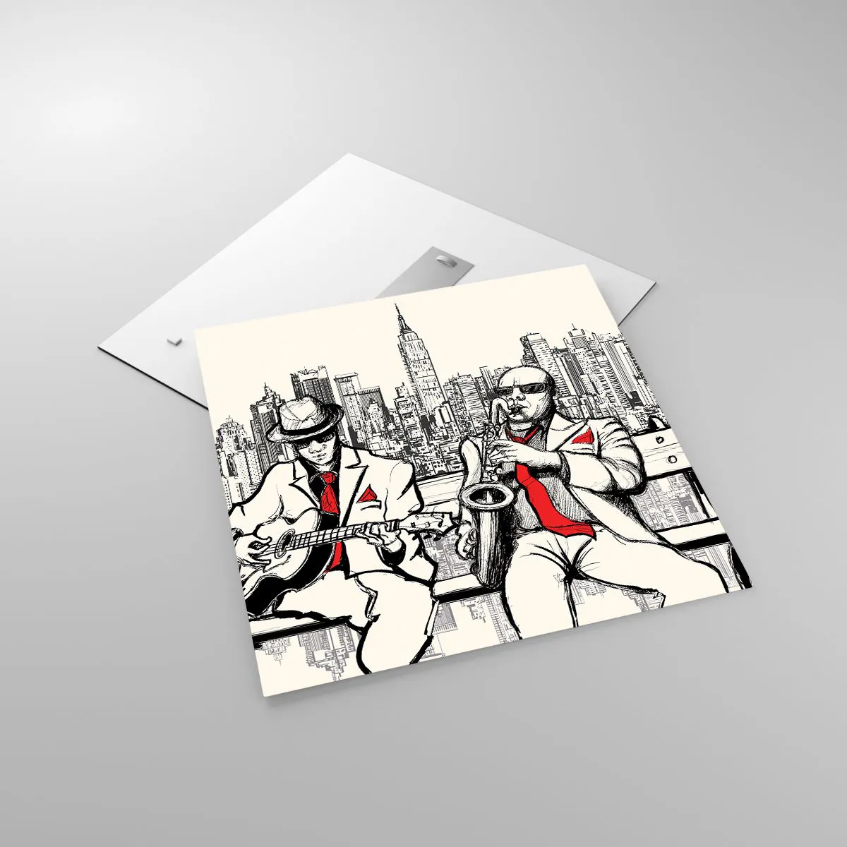 Impression sur verre - Image sur verre - improvisation new-yorkaise - 60x60 cm