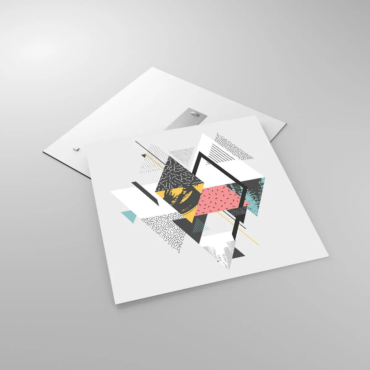 Quadro em vidro - Variações do triângulo e losango - 60x60 cm