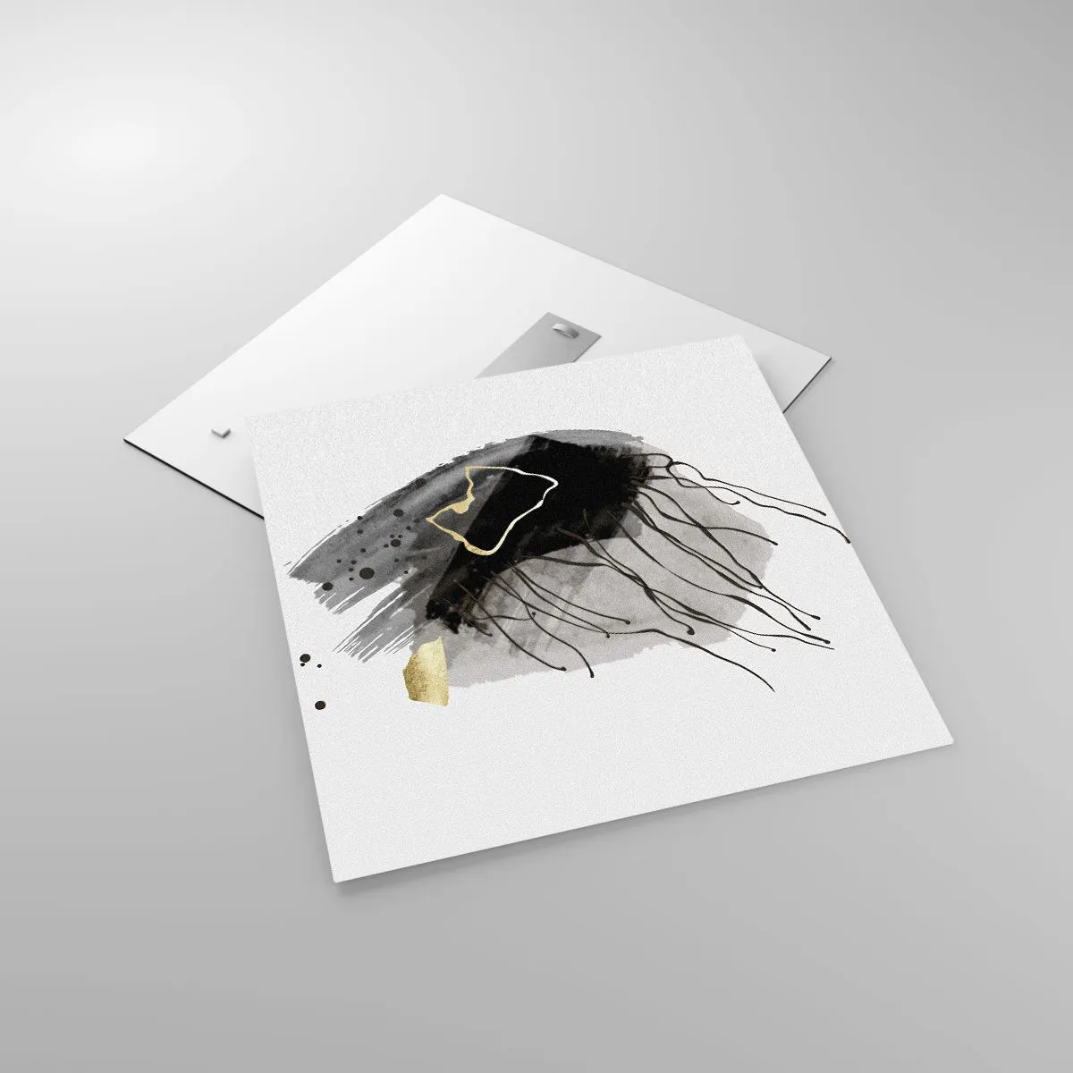 Impression sur verre - Image sur verre - En noir et en or - 60x60 cm