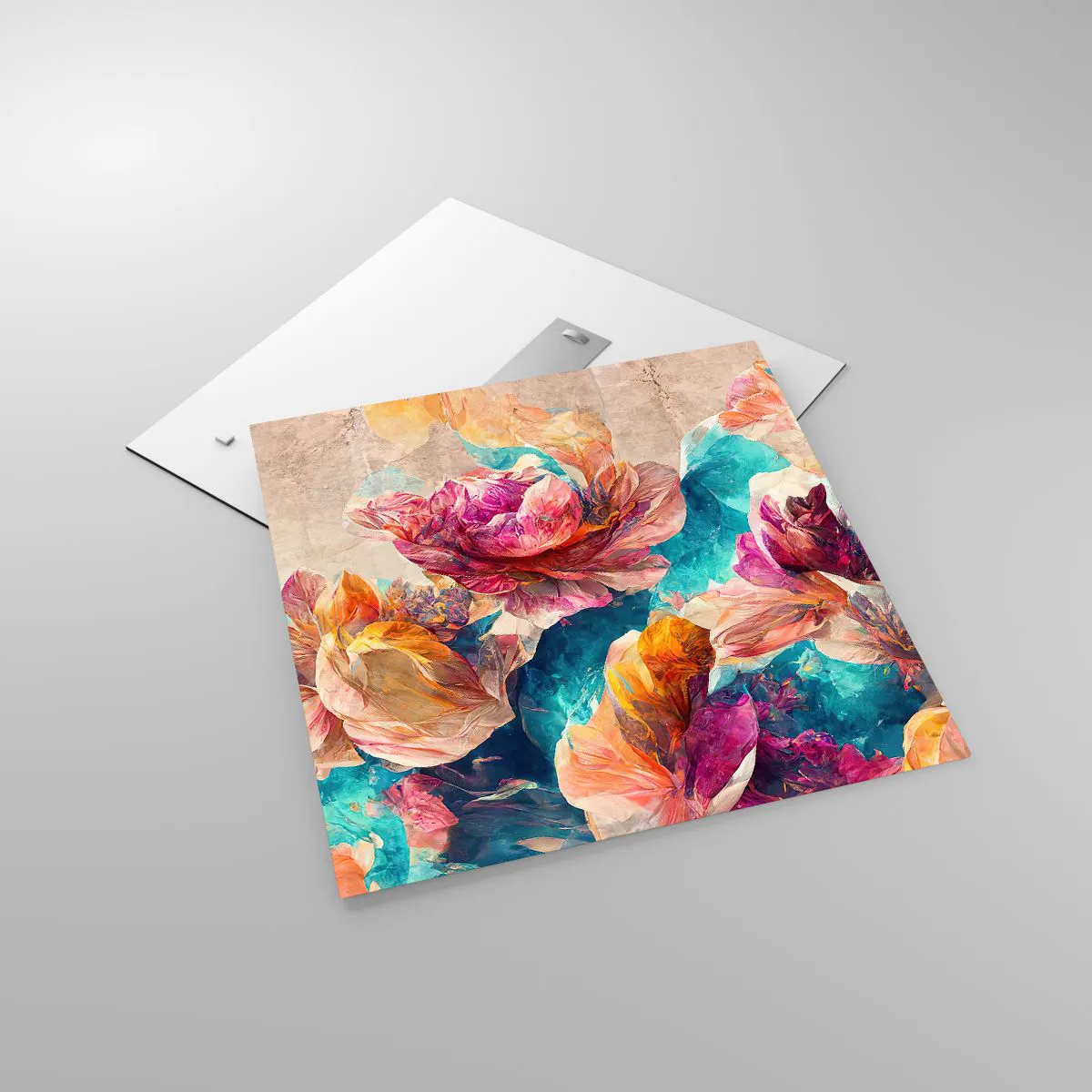 Obraz na skle - Farebné bohatstvo kytice - 60x60 cm