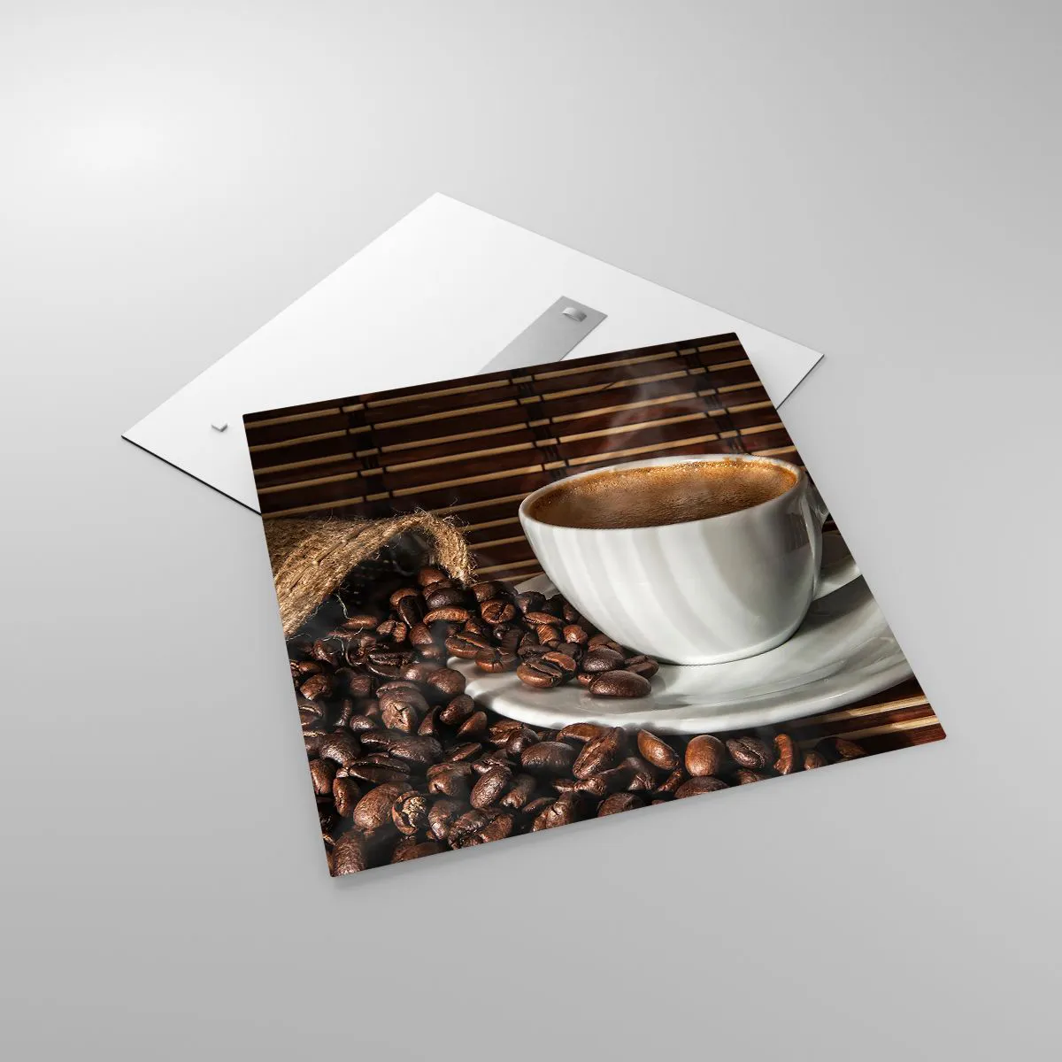 Tablou pe sticlă - Negru de cărbune, transparență de chihlimbar - 70x70 cm