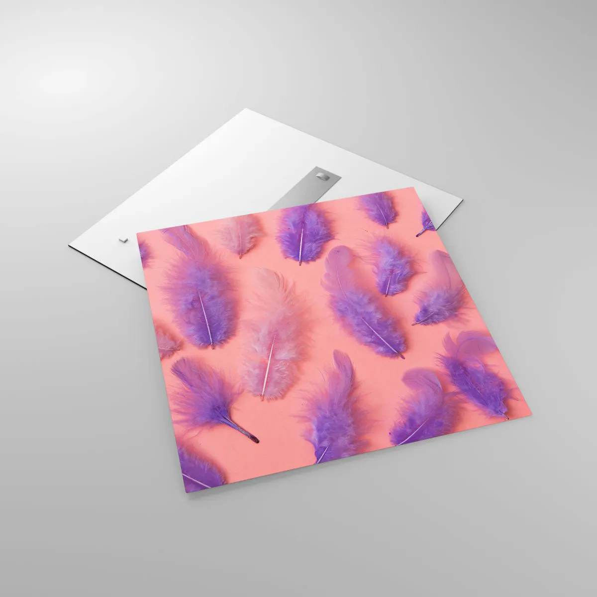 Cuadro sobre vidrio - Impresiones sobre Vidrio - Un pájaro lila del deseo - 70x70 cm