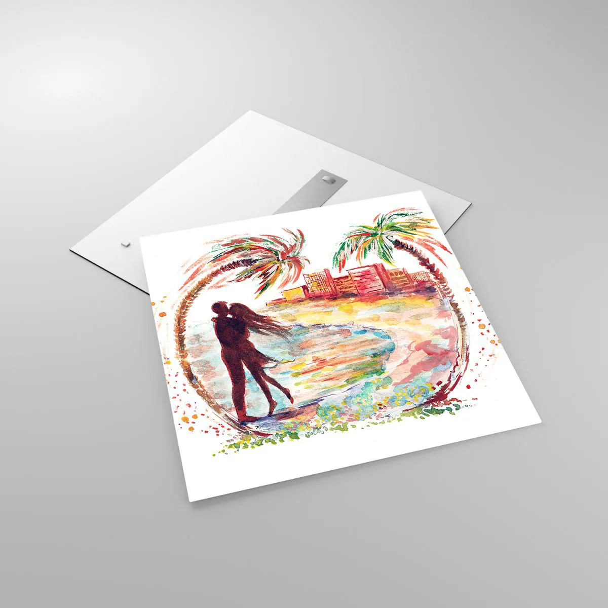 Cuadro sobre vidrio - Impresiones sobre Vidrio - Unas vacaciones románticas - 70x70 cm