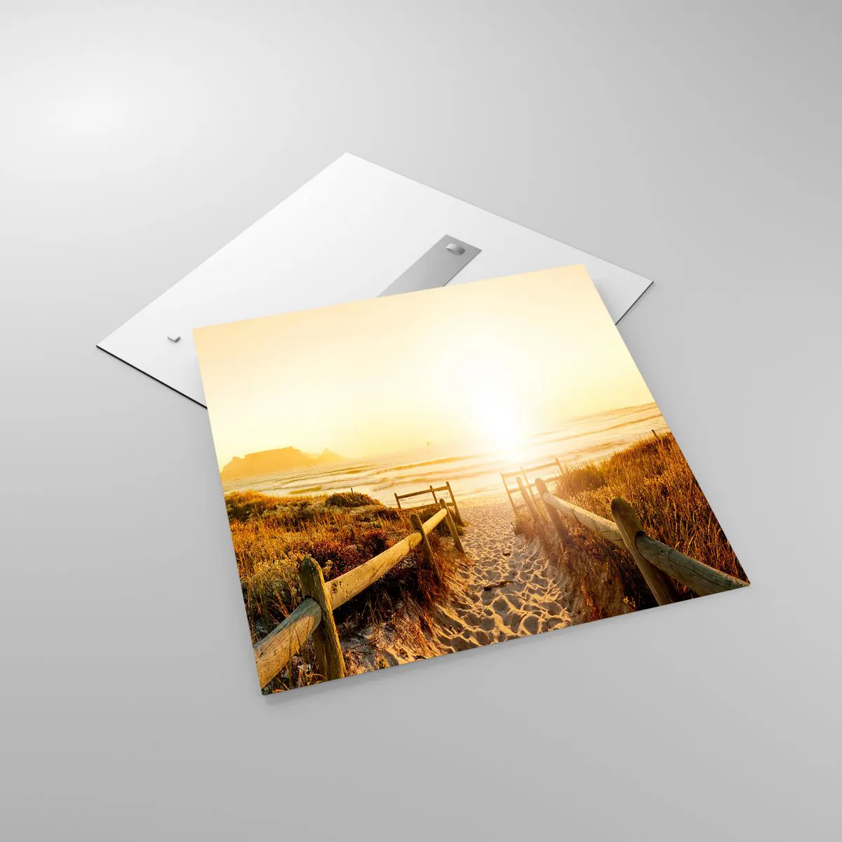 Tablou pe sticlă - Prin dune spre soare - 70x70 cm