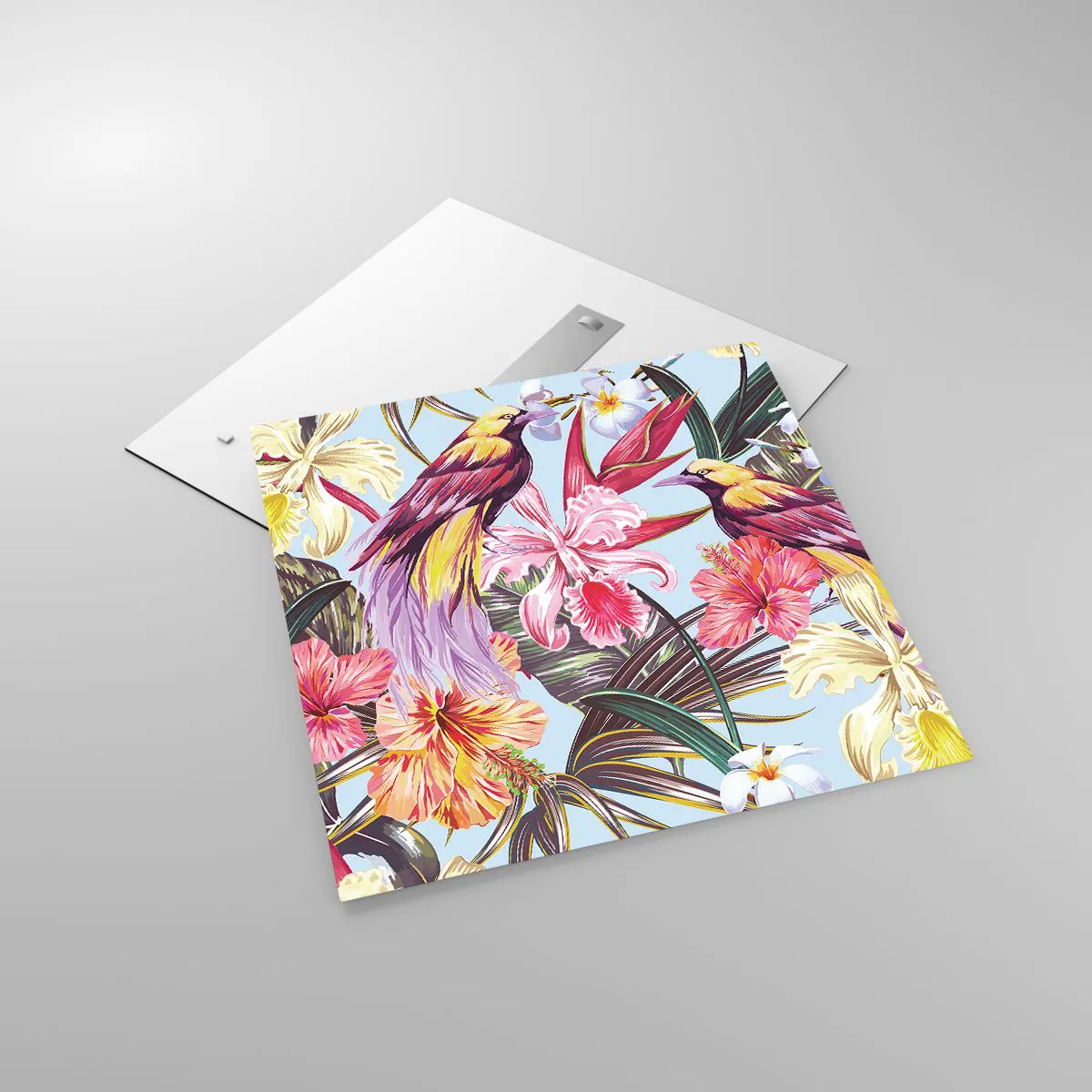 Glass picture - Flakes and Feathers - 70x70 cm