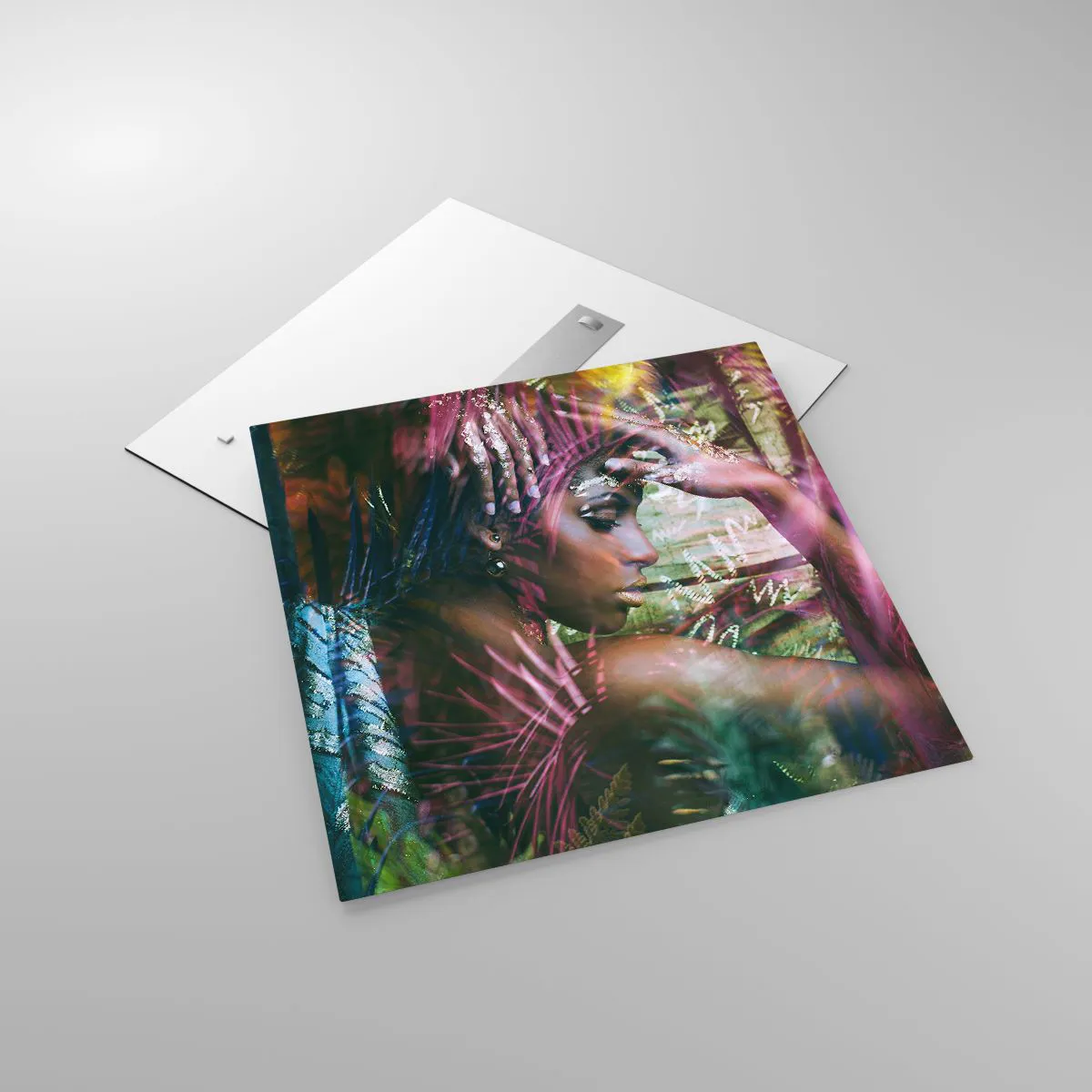 Impression sur verre - Image sur verre - Dame Nature dans la jungle - 70x70 cm