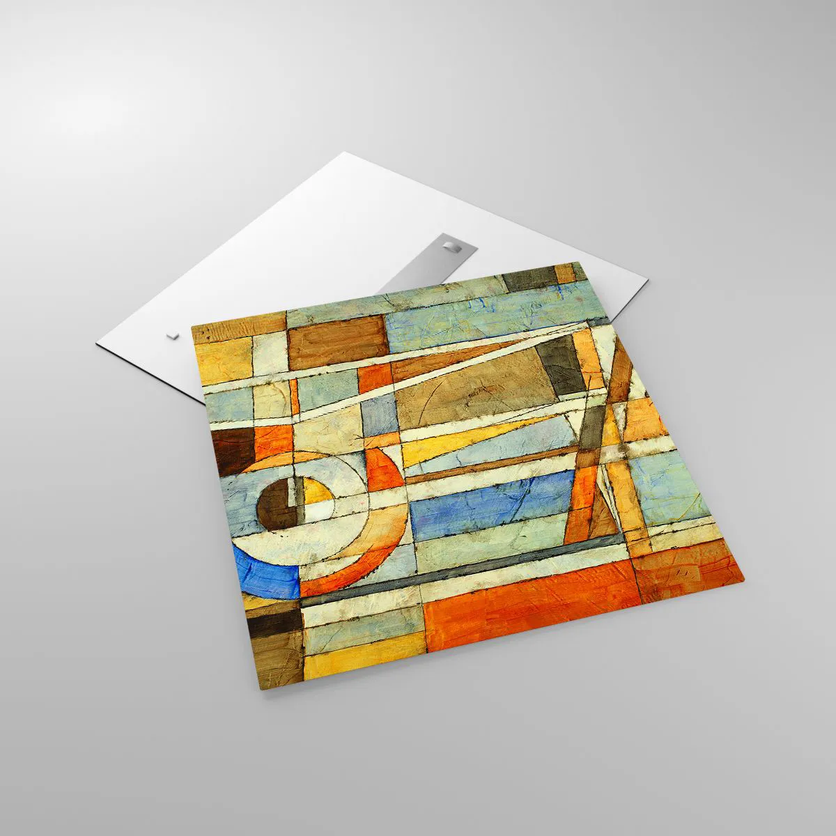 Üveg kép - Kubizmus az építkezésen - 70x70 cm