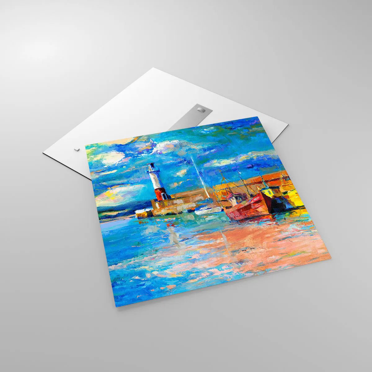 Glasbild - Bild auf glas - Ein Nachmittag in der Regenbogenbucht - 70x70 cm