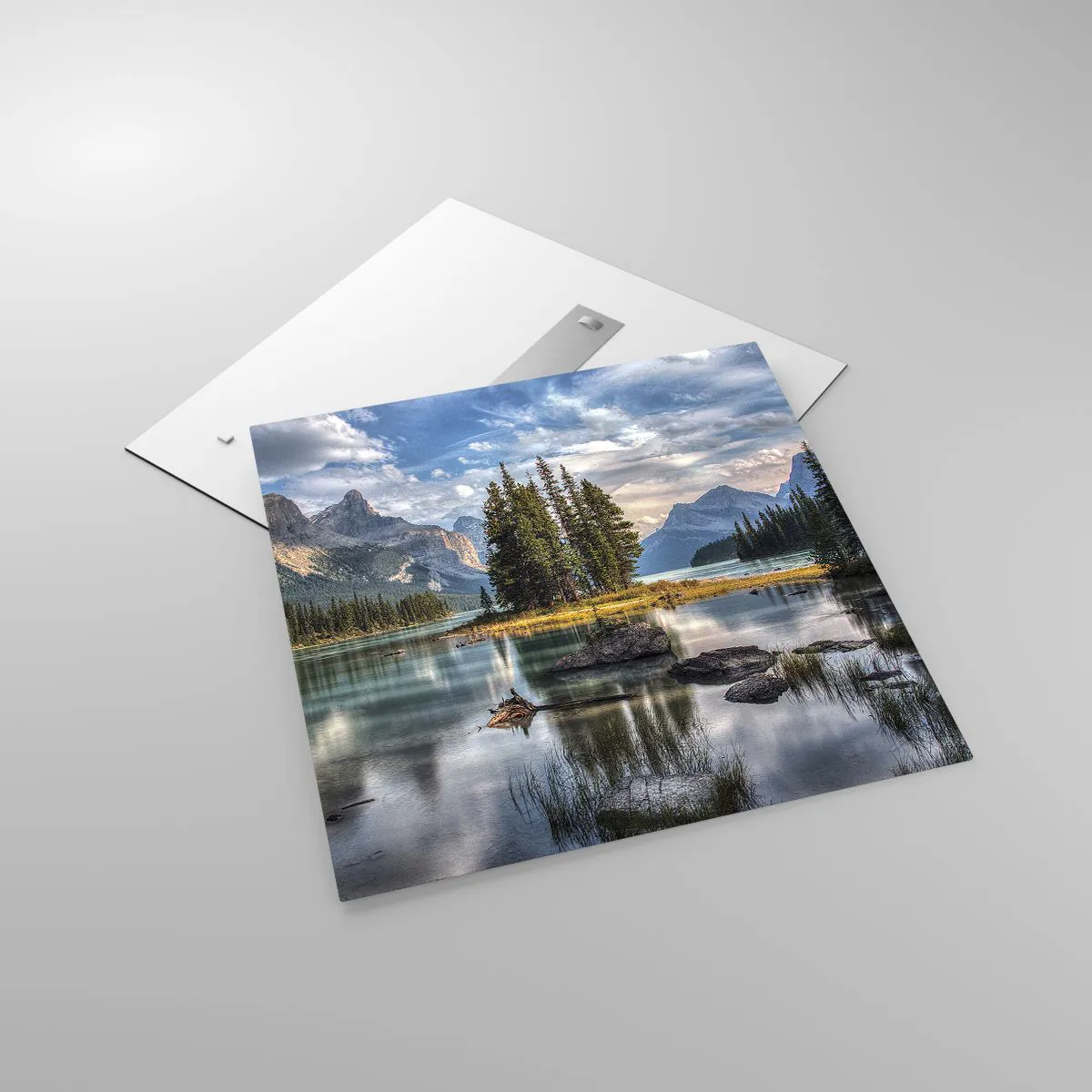 Billede på glas - Over store og klare vande… - 70x70 cm