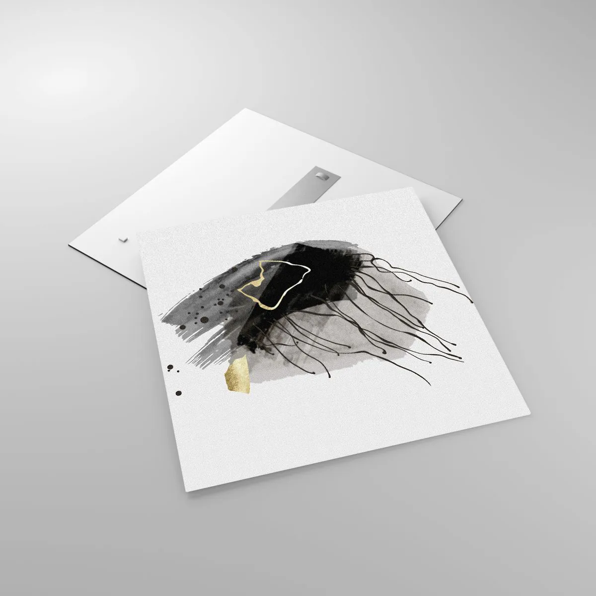 Tablou pe sticlă - Negru și aur - 70x70 cm