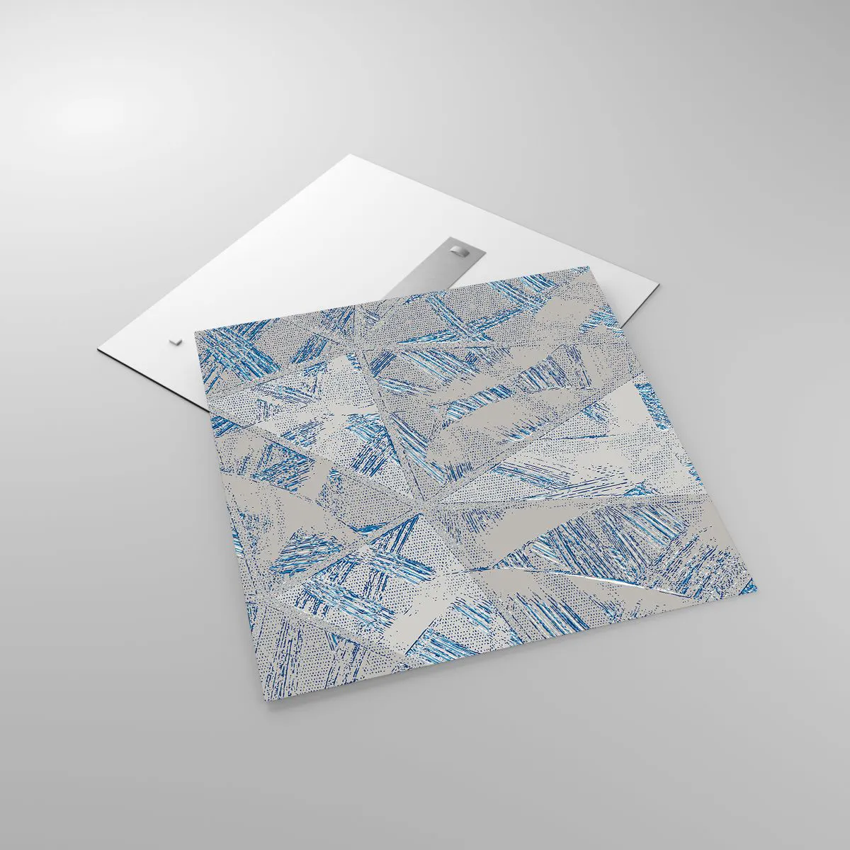 Tablou pe sticlă - Într-un labirint de gri-albastru - 70x70 cm