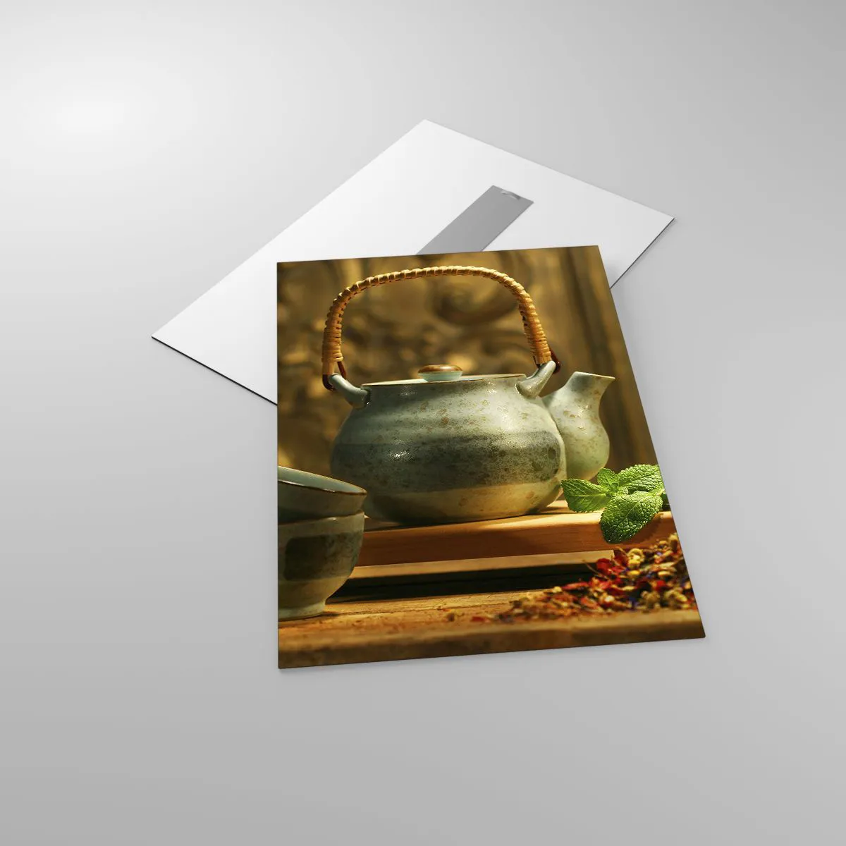 Billede på glas - En afhandling om at drikke te - 50x70 cm