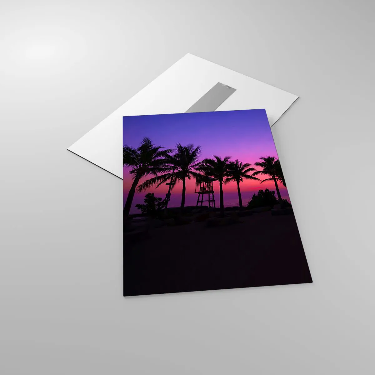 Quadro em vidro - Uma noite sob as palmeiras - 50x70 cm