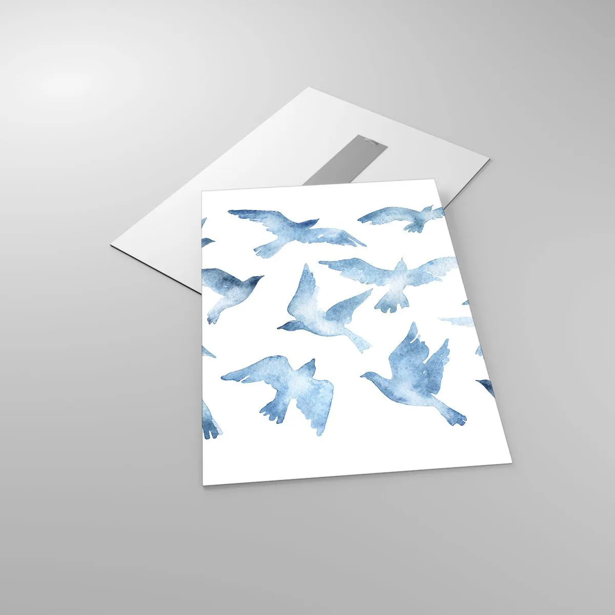 Tablou pe sticlă - Păsări albastre - 50x70 cm