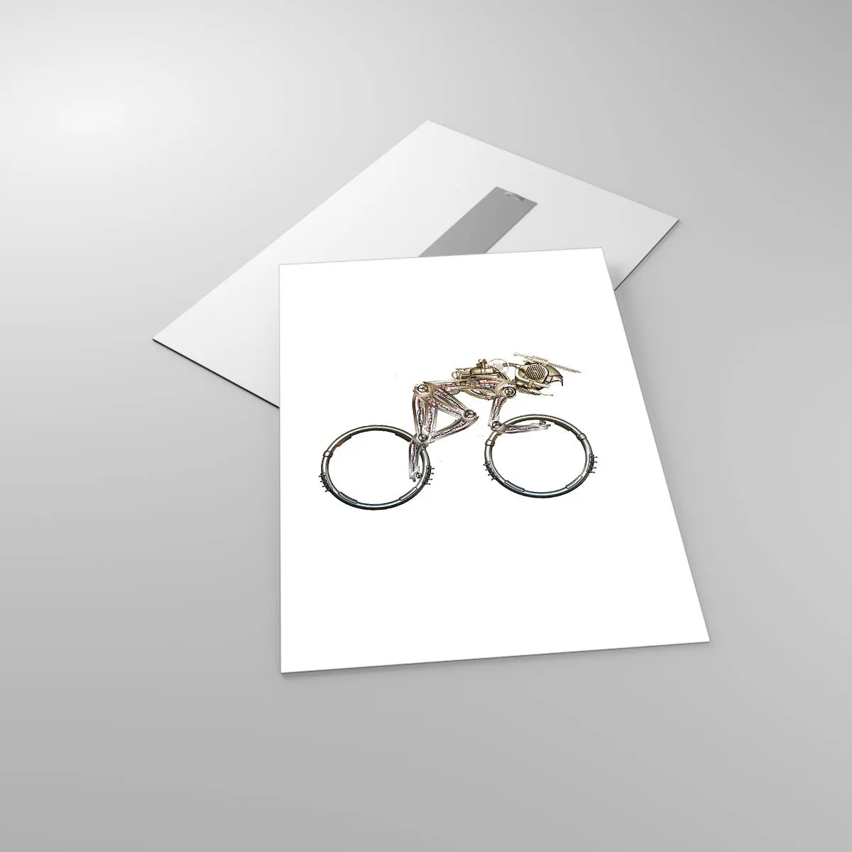 Impression sur verre - Image sur verre - Vélo industriel en métal - 50x70cm - Machine exceptionnelle - Décoration murale moderne pour le salon et la chambre ARTTOR