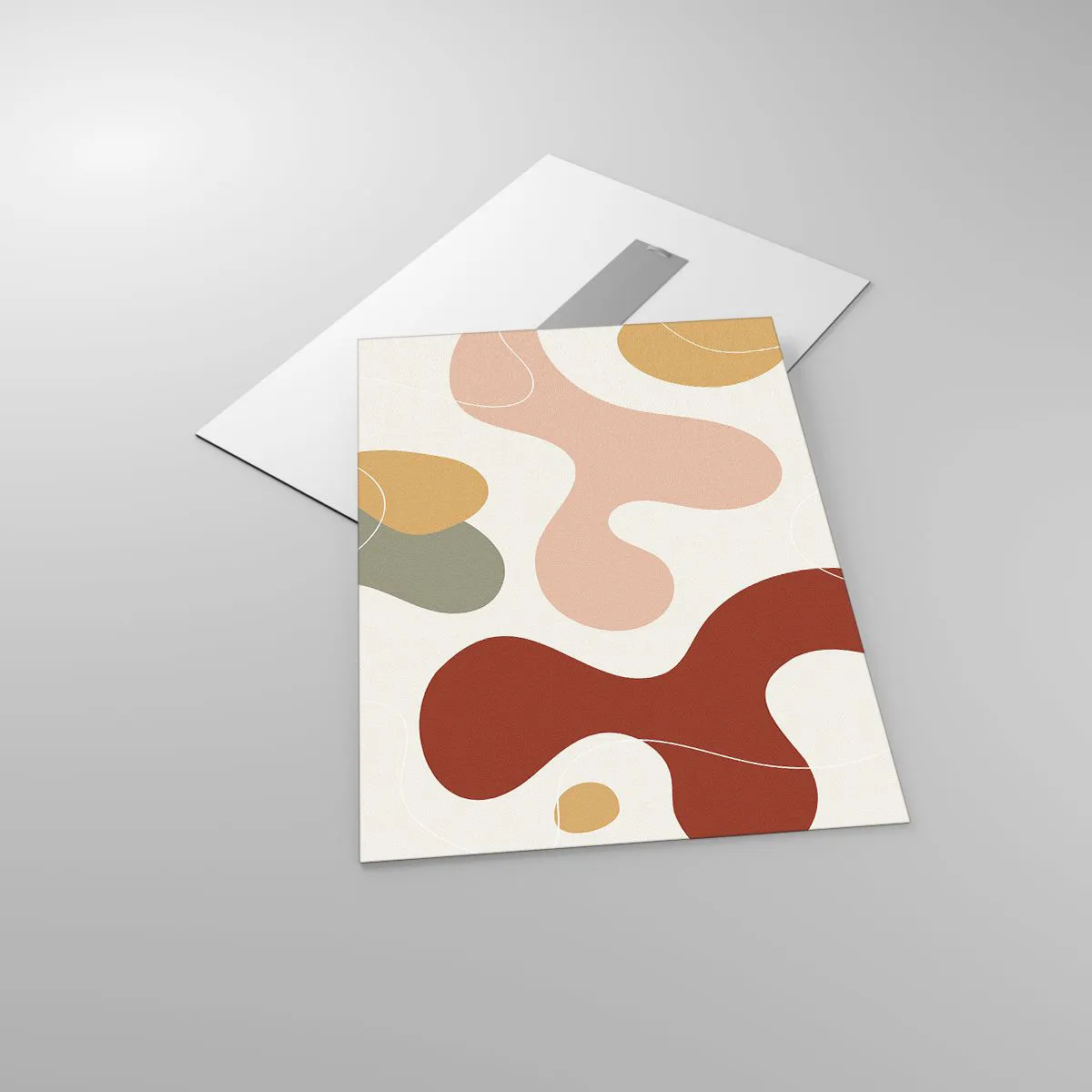 Glasbild - Bild auf glas - Abstrakte Komposition organischer Formen - 50x70cm - Kringel oder Schnörkel? - Moderne Wanddekoration für Wohnzimmer und Schlafzimmer ARTTOR