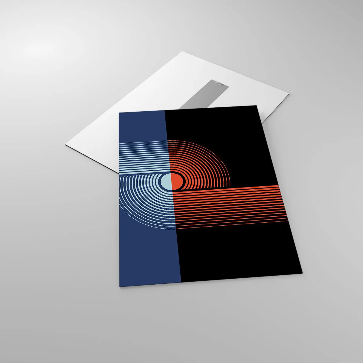 Tablou pe sticlă - Într-o îmbrăţişare geometrică - 50x70 cm