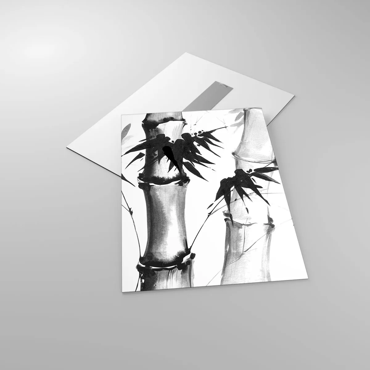 Obraz na szkle - Bambus w tradycyjnym stylu - 50x70cm - Zbliżenie na orient - Nowoczesna dekoracja ścienna do salonu, kuchni i sypialni ARTTOR