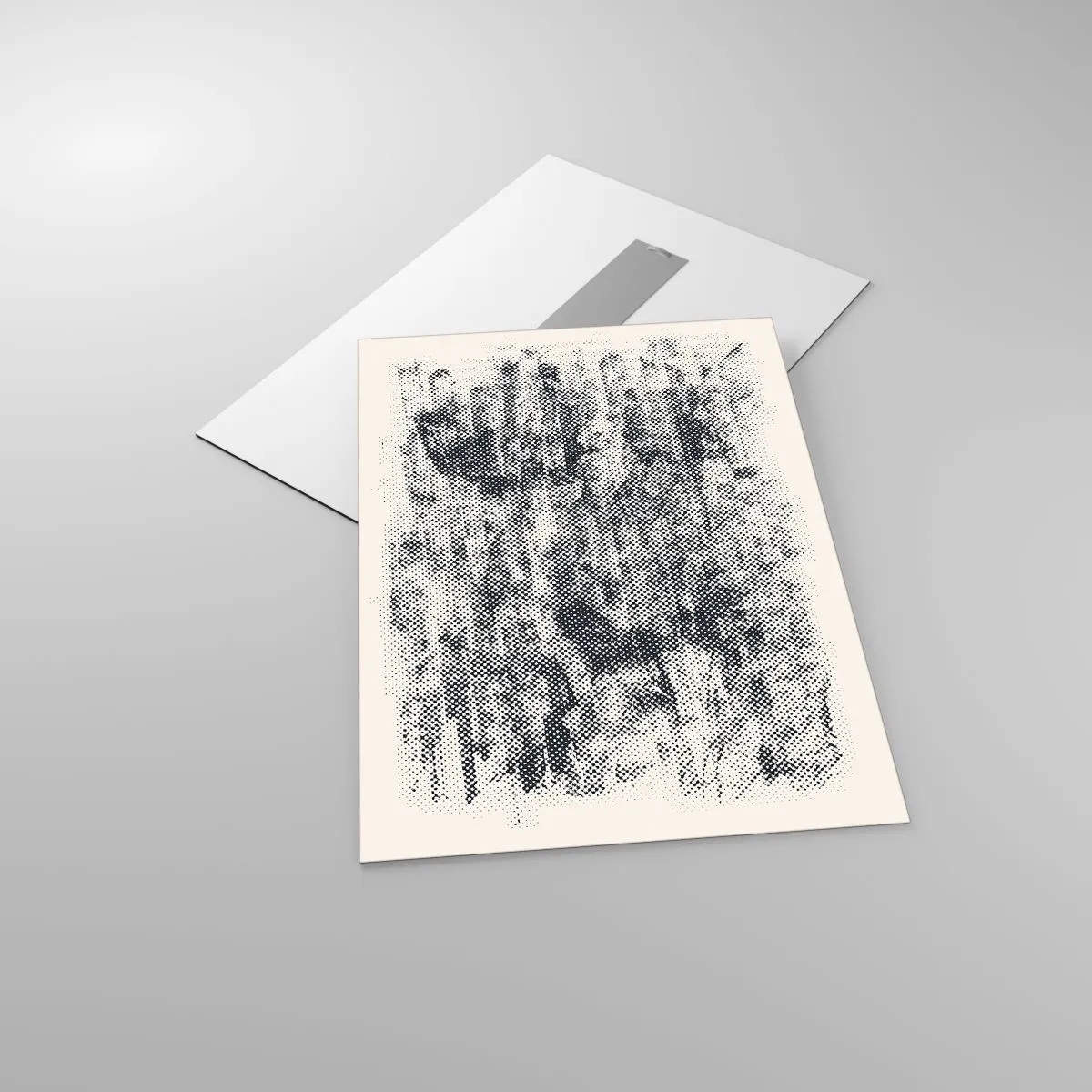 Obraz na szkle - Czarno-biała abstrakcja z efektem rozmycia - 50x70cm - Mglista kompozycja - Nowoczesna dekoracja ścienna do salonu, kuchni i sypialni ARTTOR