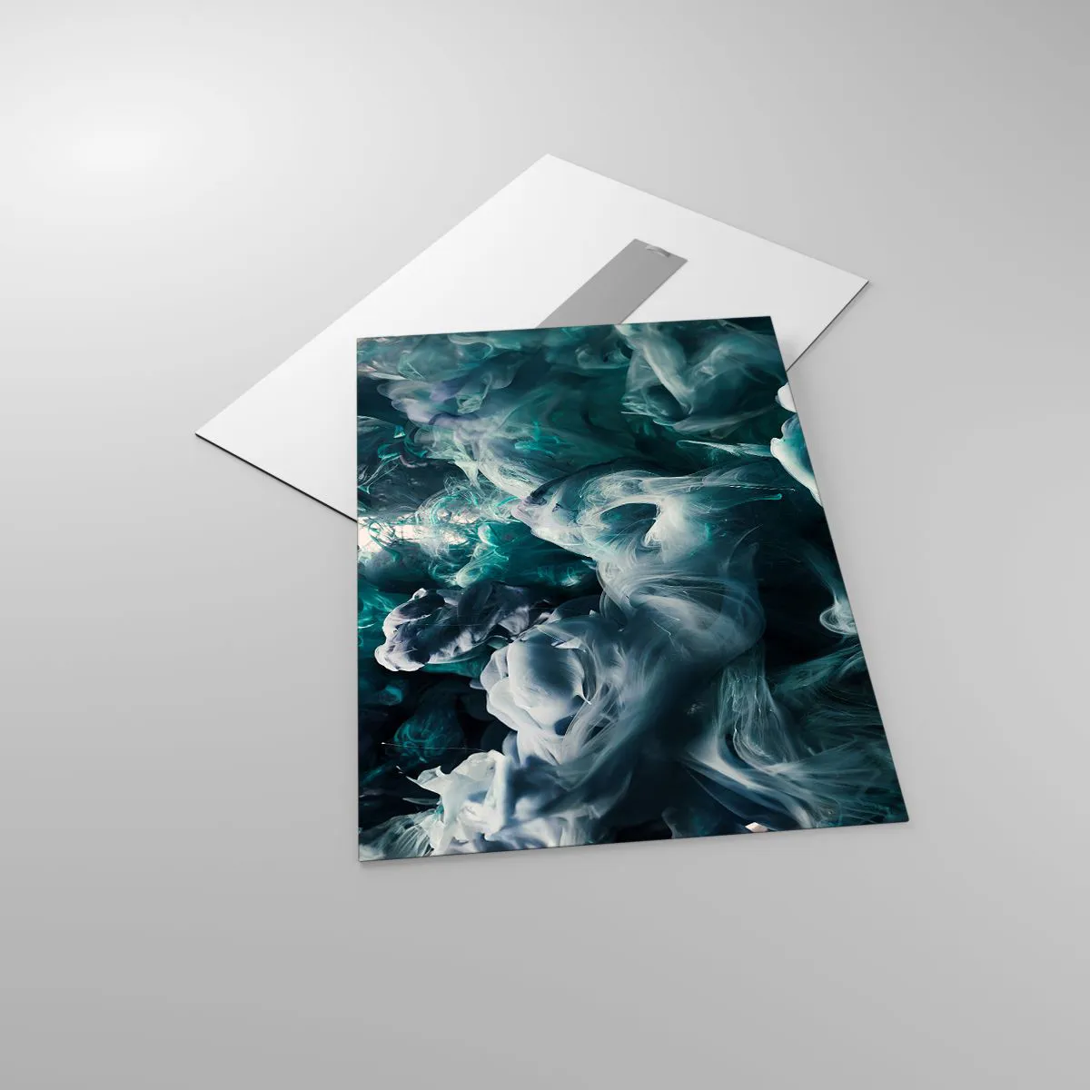 Obraz na szkle - Taniec farb w wodzie tworzący abstrakcyjne kształty - 50x70cm - Ruch koloru - Nowoczesna dekoracja ścienna do salonu, kuchni i sypialni ARTTOR