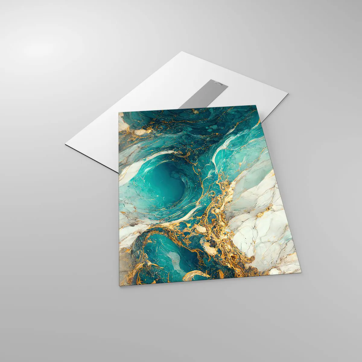 Quadro em vidro - Composição com veios d'ouro - 50x70 cm