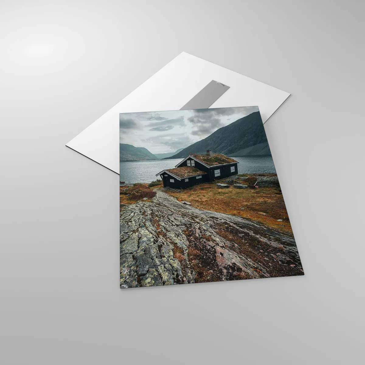 Quadro em vidro - Uma estância de verão junto ao fiorde - 50x70 cm