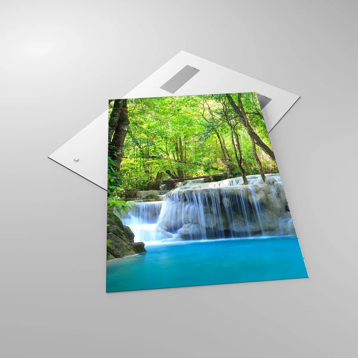 Obraz na skle - Utopiť v tyrkyse a zeleni - 70x100 cm