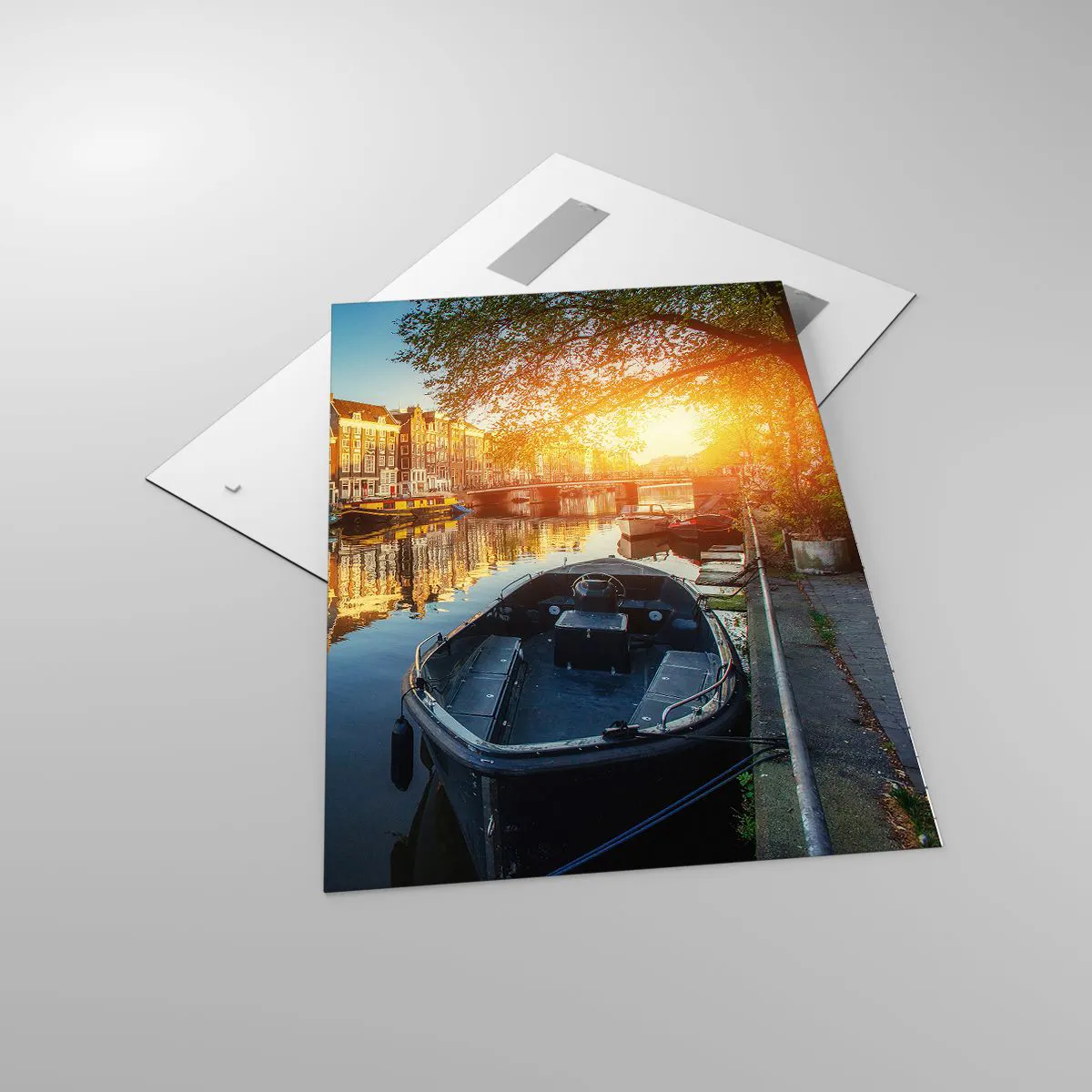 Glass picture - Morning in Amsterdam - 70x100 cm