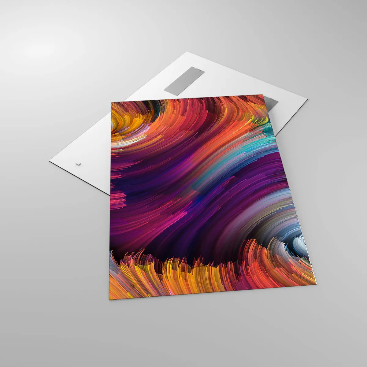 Glasbild - Bild auf glas - Abstrakte Wirbel in leuchtenden Farben - 70x100cm - Der Beginn einer neuen Welt - Moderne Wanddekoration für Wohnzimmer und Schlafzimmer ARTTOR