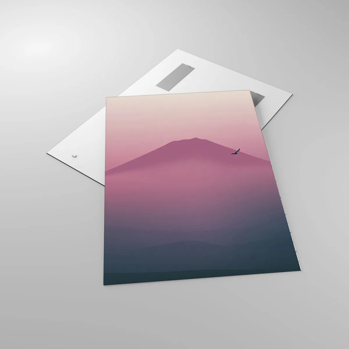 Glastavla - Bild på glas - Vandrare över molnen - 70x100 cm