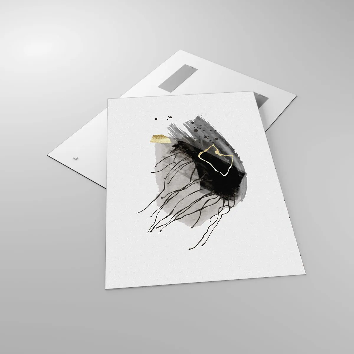 Billede på glas - I sort og guld - 70x100 cm