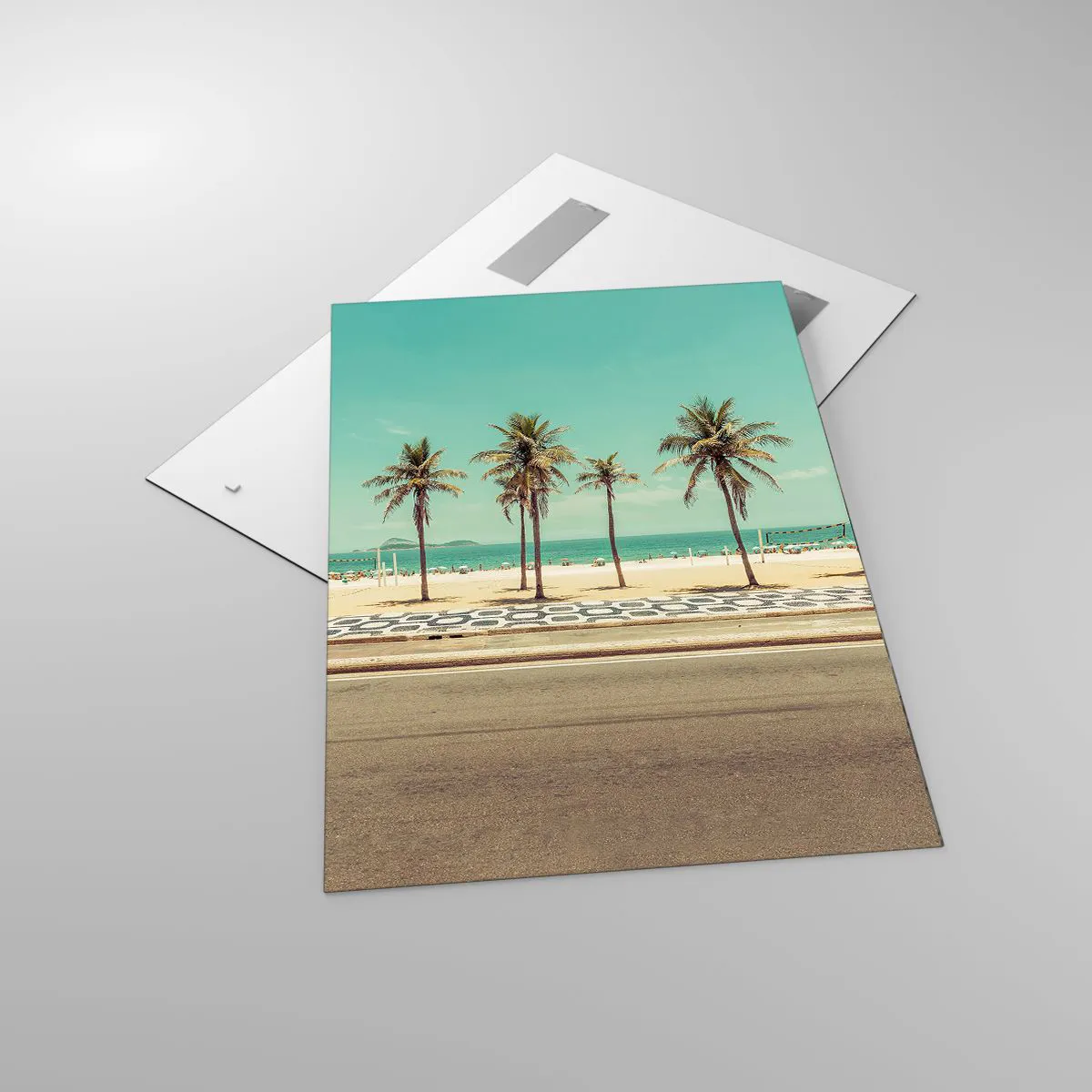 Glastavla - Bild på glas - På stranden - 70x100 cm