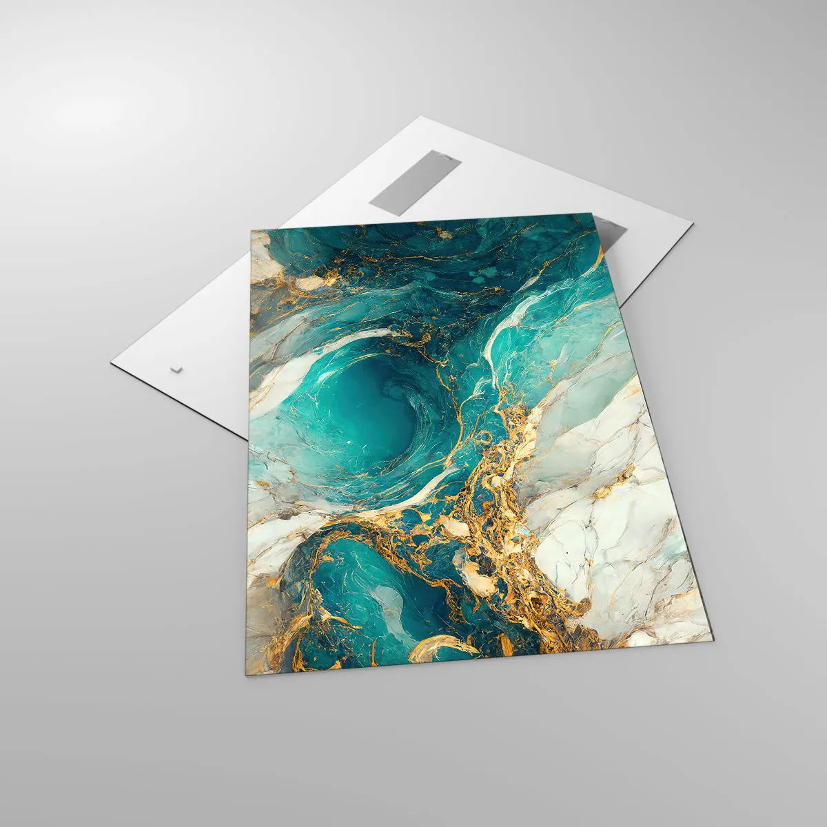 Quadro em vidro - Composição com veios d'ouro - 70x100 cm