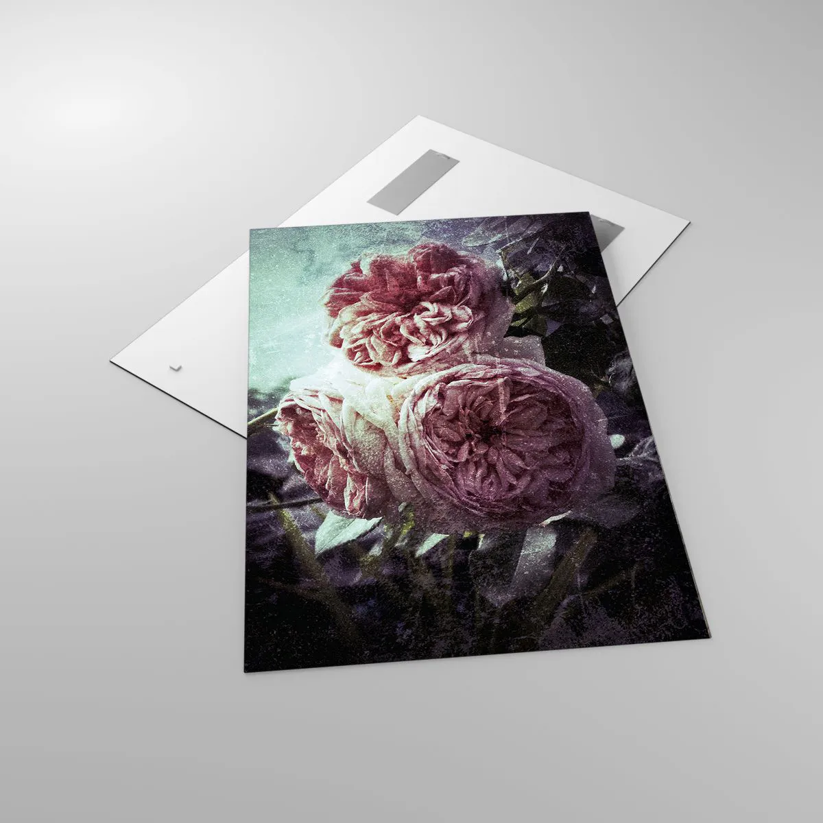 Glastavla - Bild på glas - I en romantisk atmosfär - 70x100 cm