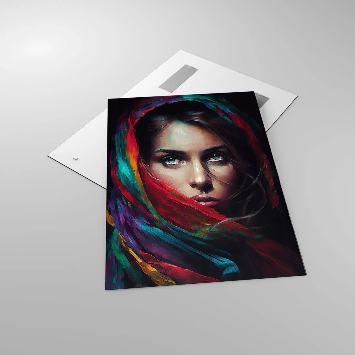 Impression sur verre - Image sur verre - Mystère aux yeux verts - 70x100 cm