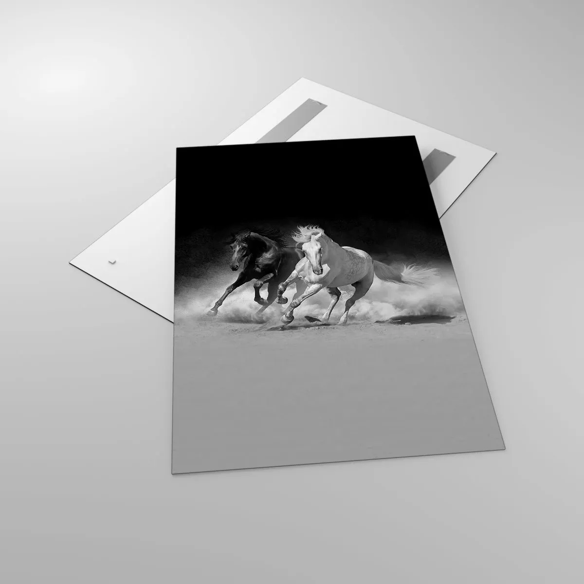 Glastavla - Bild på glas - Frihetens galopp - 80x120 cm