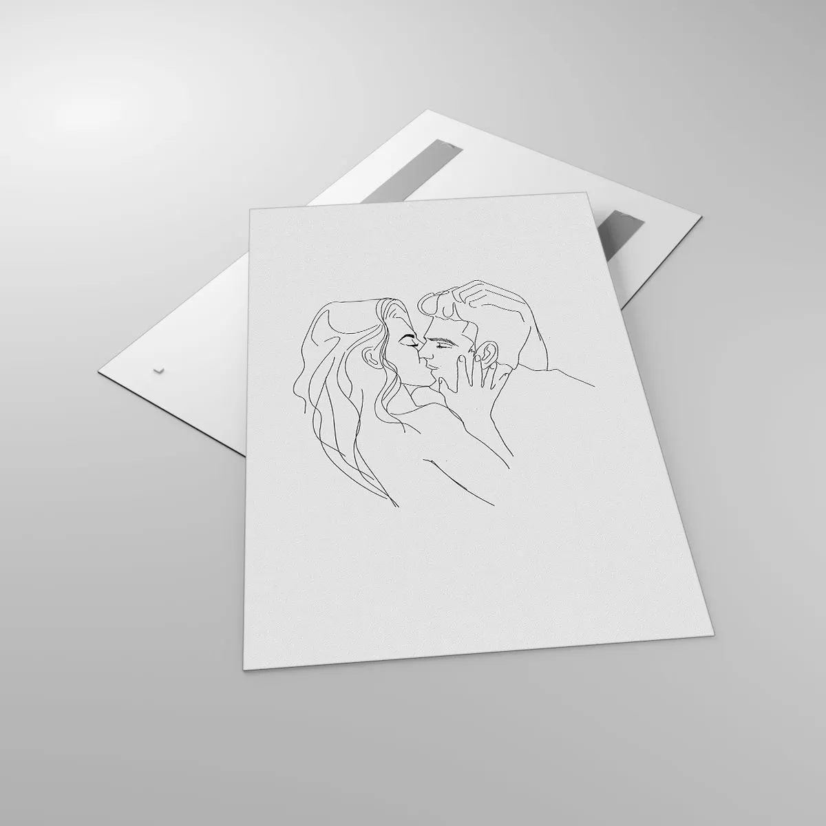 Tablou pe sticlă - Cu aceeași linie - 80x120 cm