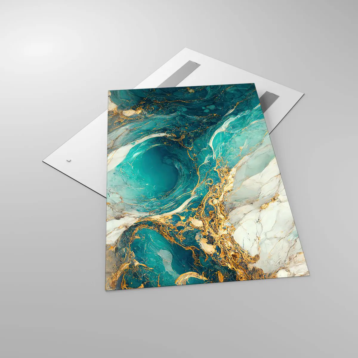 Quadro em vidro - Composição com veios d'ouro - 80x120 cm