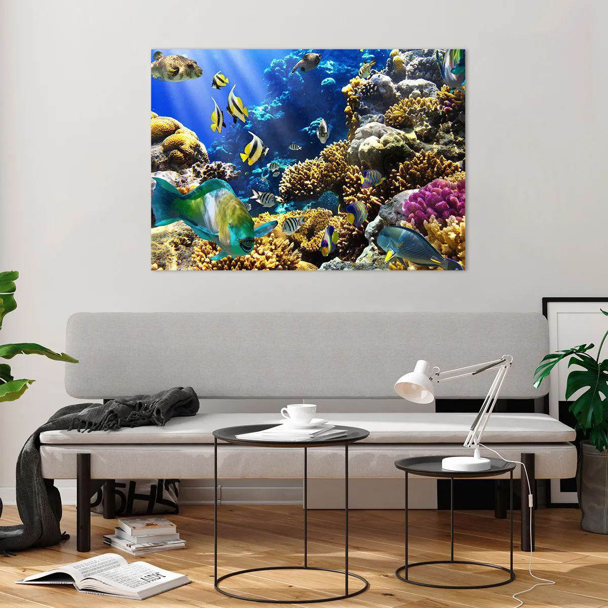 Glass picture - Big Traffic to Holiday Destination - 100x70 cm