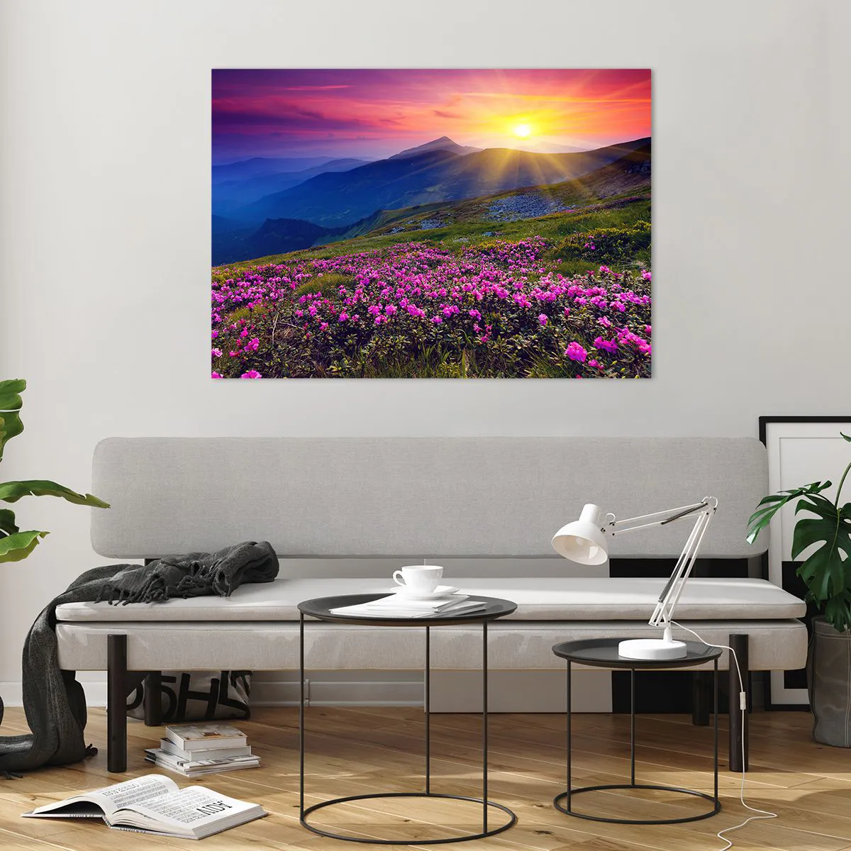 Tablou pe sticlă - ... Și peste tot în jur se simte un miros de jneapăn și parfum de ierburi... - 100x70 cm