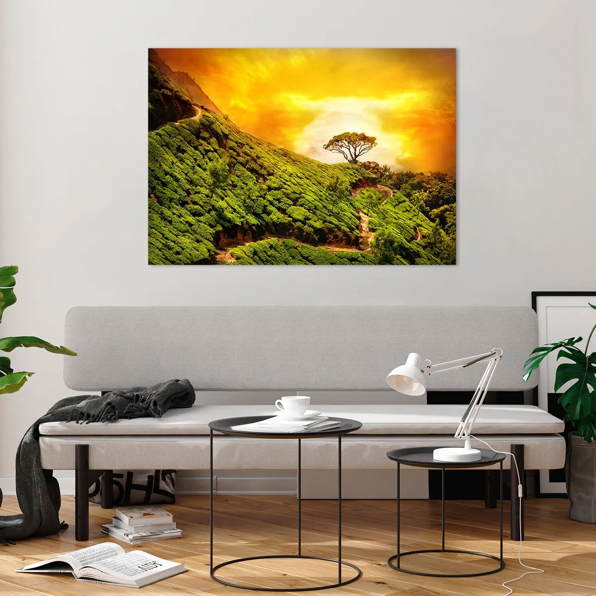 Billede på glas - En snoet sti, en grøn skråning - 100x70 cm