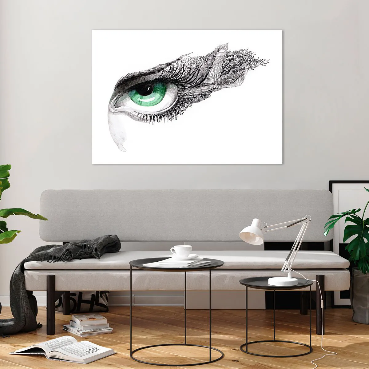 Tablou pe sticlă - Frumoasă și gata de atac - 100x70 cm