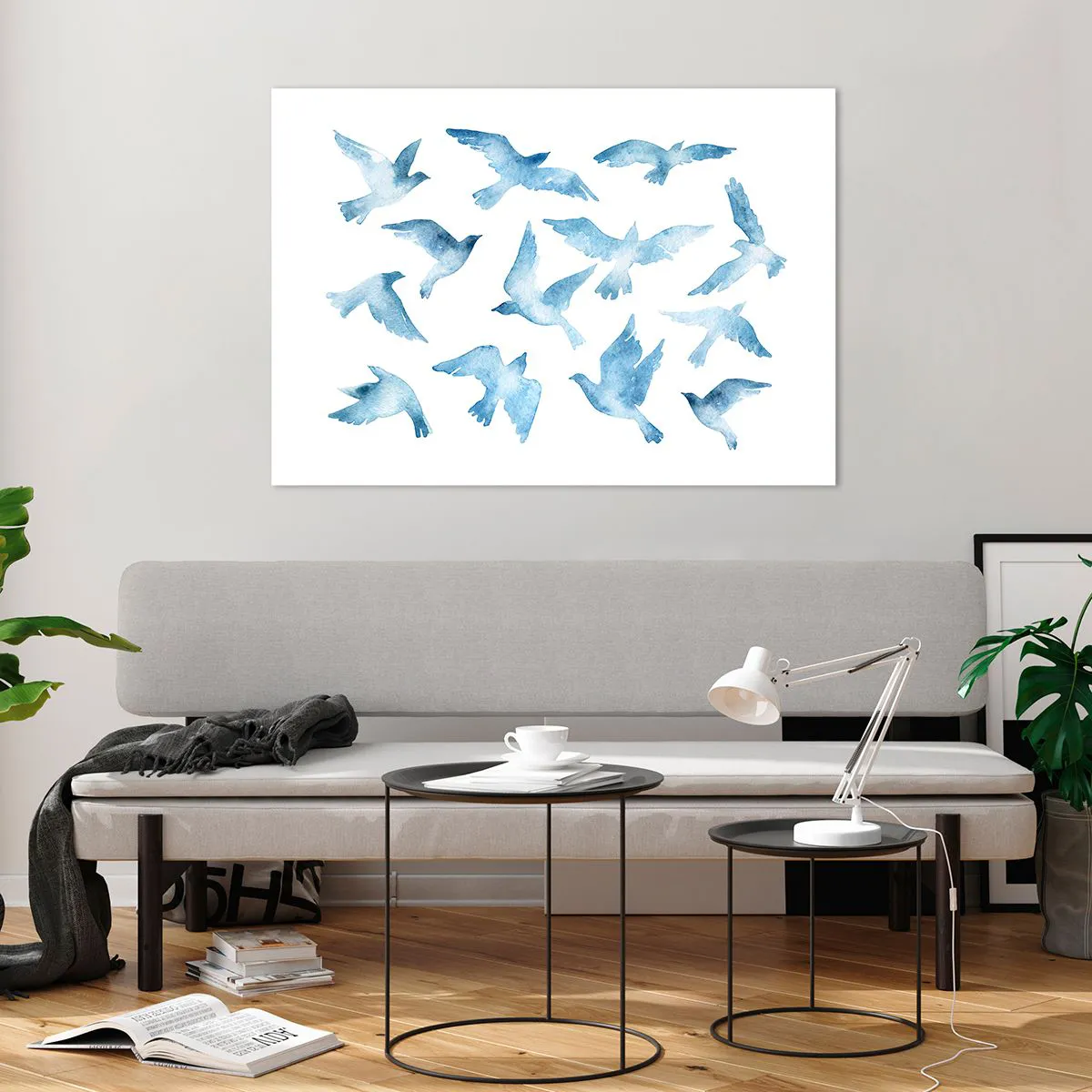 Obraz na skle - Nebeští ptáci - 100x70 cm